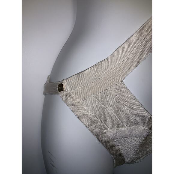 Herve Leger one piece woman swimsuit Ivory Size Small - Picture 5 of 7